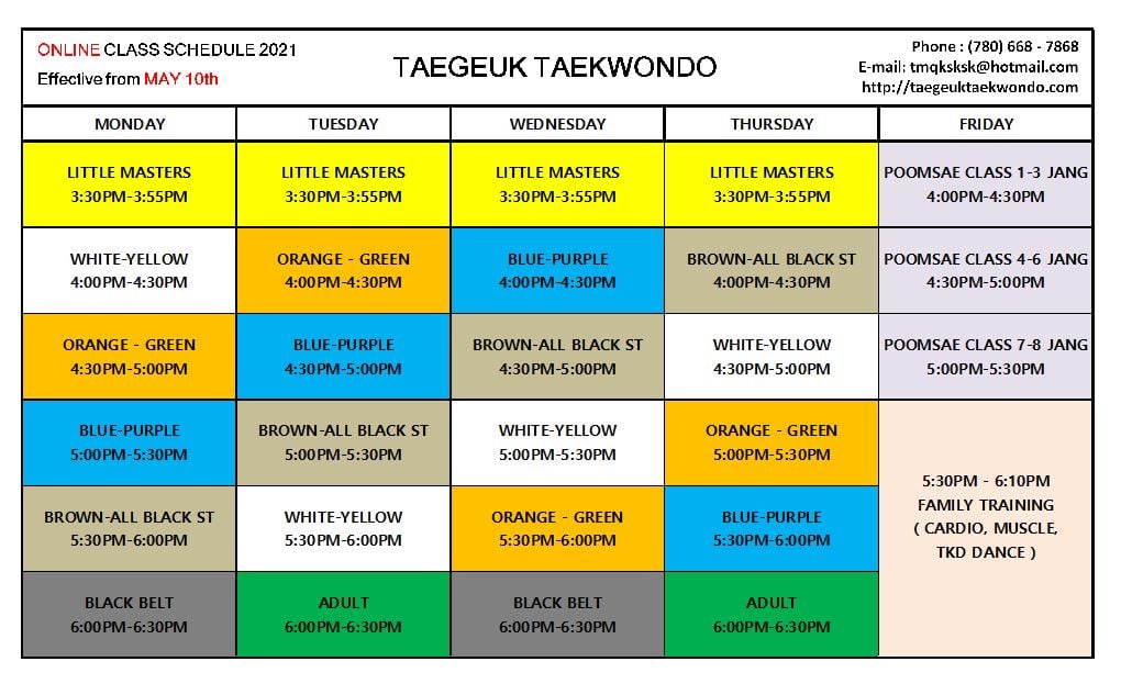 In-person class & Outdoor class Shut down