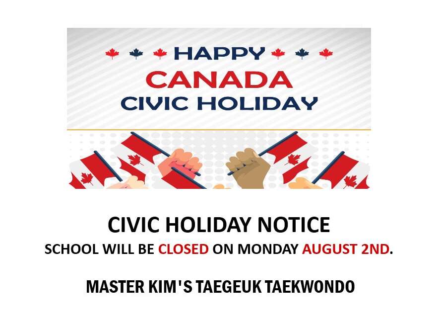 CIVIC HOLIDAY NOTICE