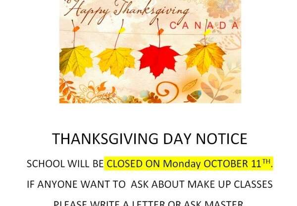 THANKSGIVING DAY NOTICE