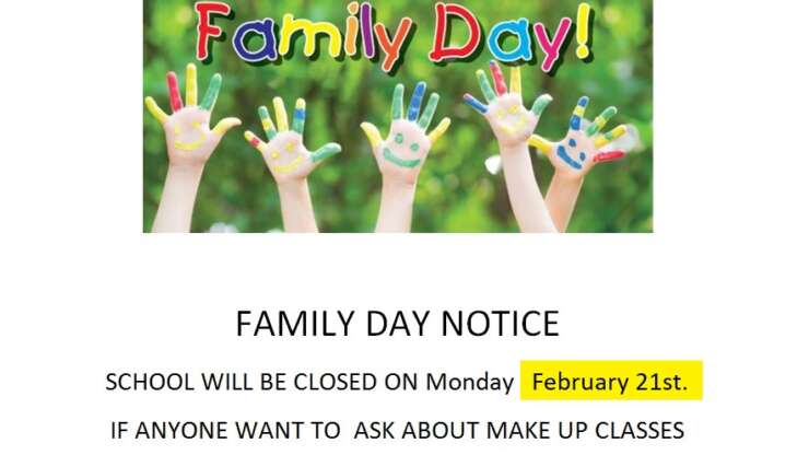 FAMILY DAY NOTICE