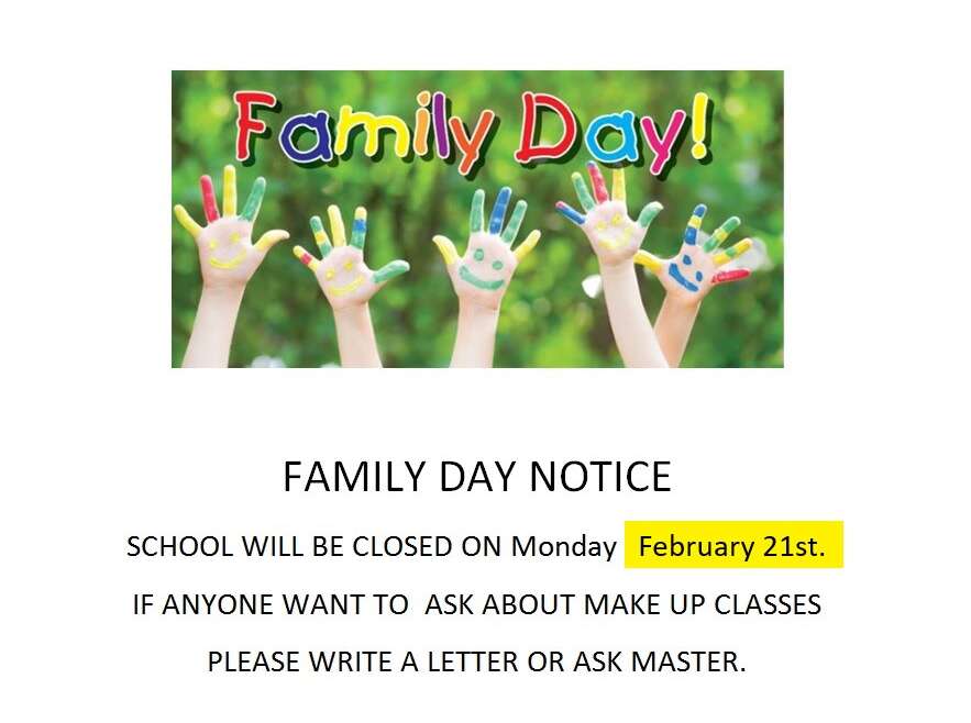 FAMILY DAY NOTICE