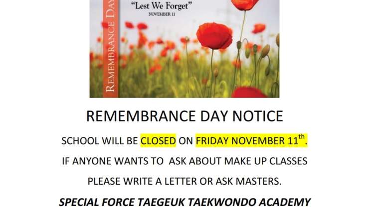 REMEMBRANCE DAY NOTICE