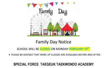 FAMILY DAY NOTICE