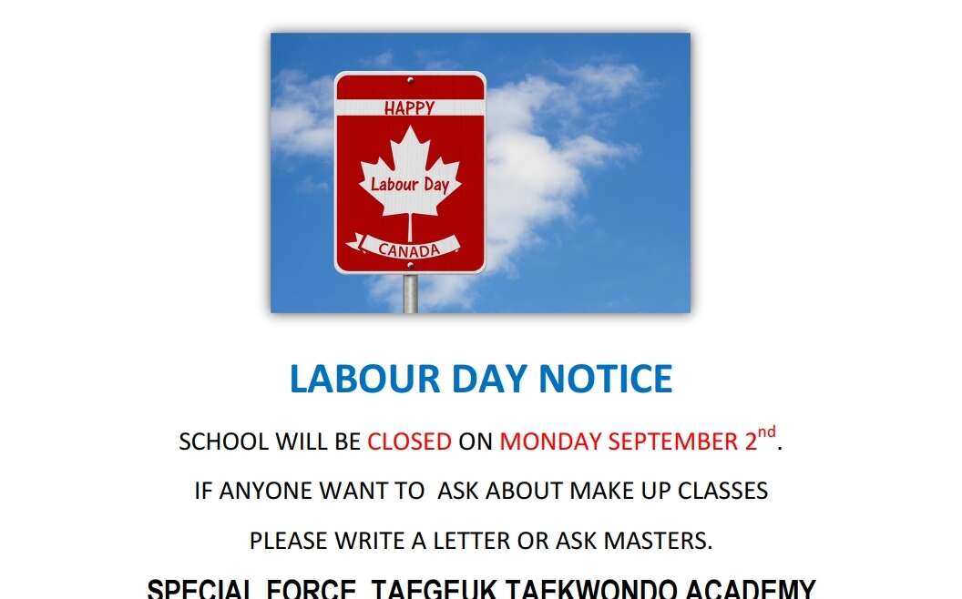 LABOUR DAY NOTICE