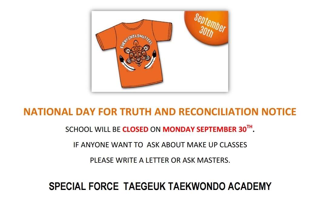 NATIONAL DAY FOR TRUTH AND RECONCILIATION NOTICE