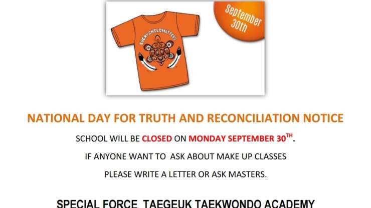 NATIONAL DAY FOR TRUTH AND RECONCILIATION NOTICE