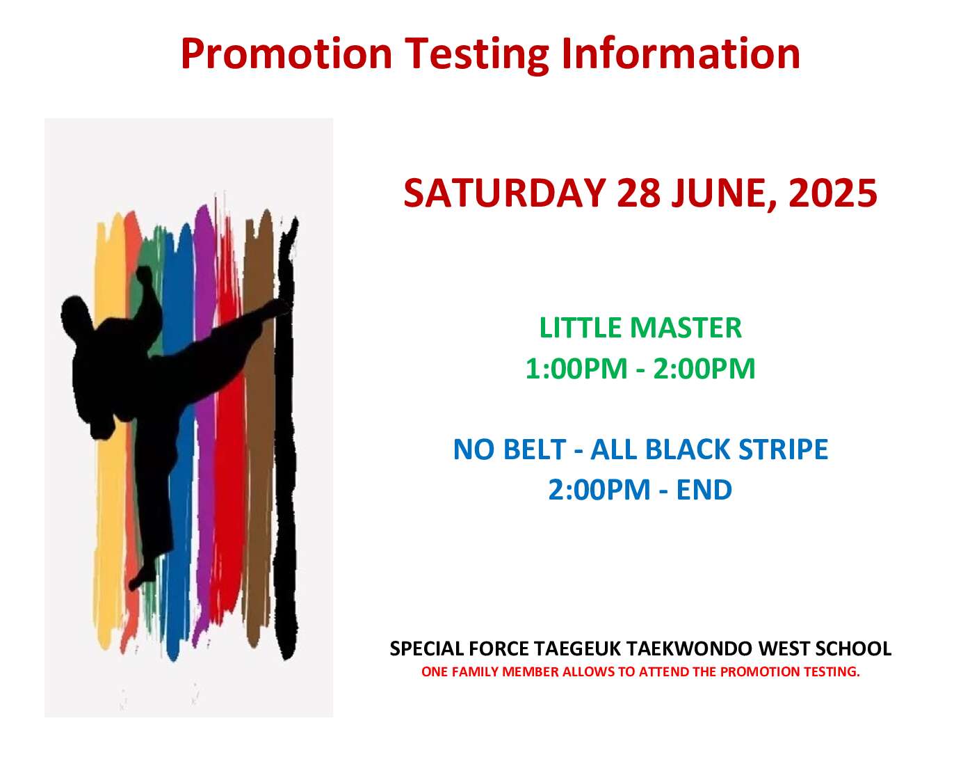 TESTING INFO(WEST SCHOOL)