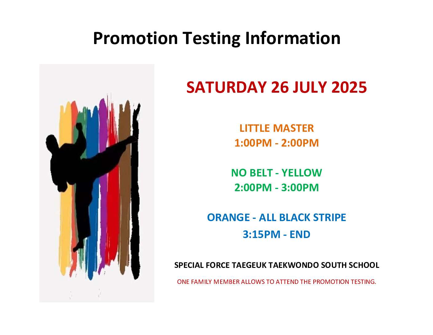 TESTING INFO(SOUTH SCHOOL)