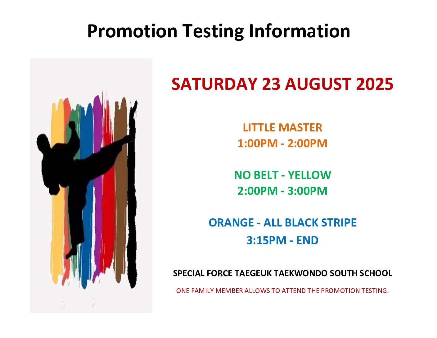 TESTING INFO(SOUTH SCHOOL)