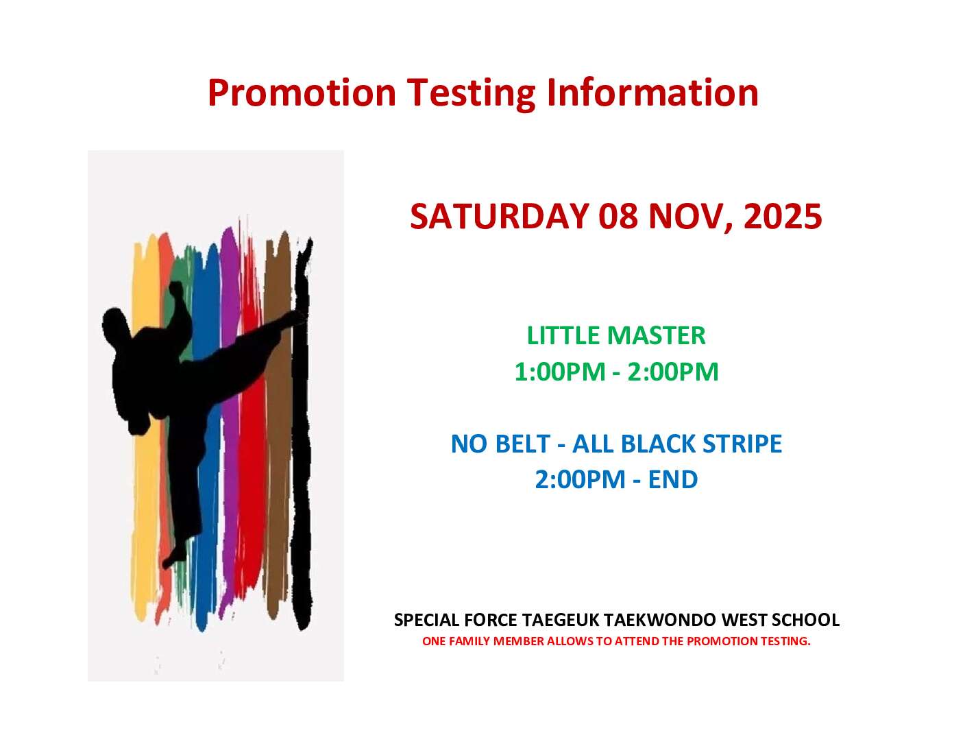 TESTING INFO(WEST SCHOOL)