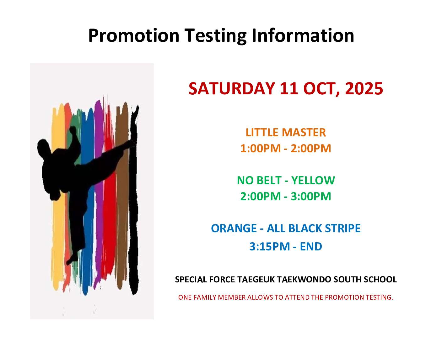 TESTING INFO(SOUTH SCHOOL)