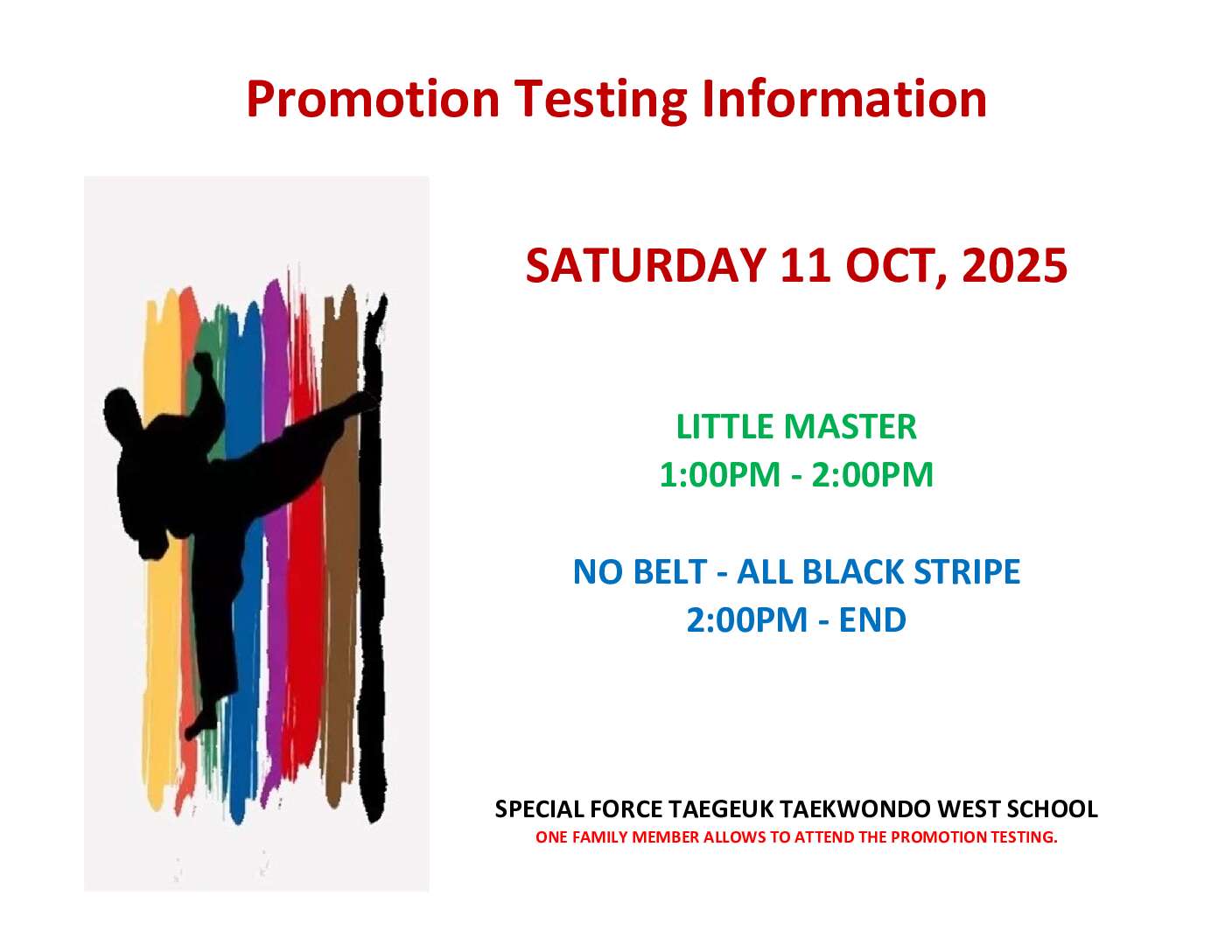 TESTING INFO(WEST SCHOOL)