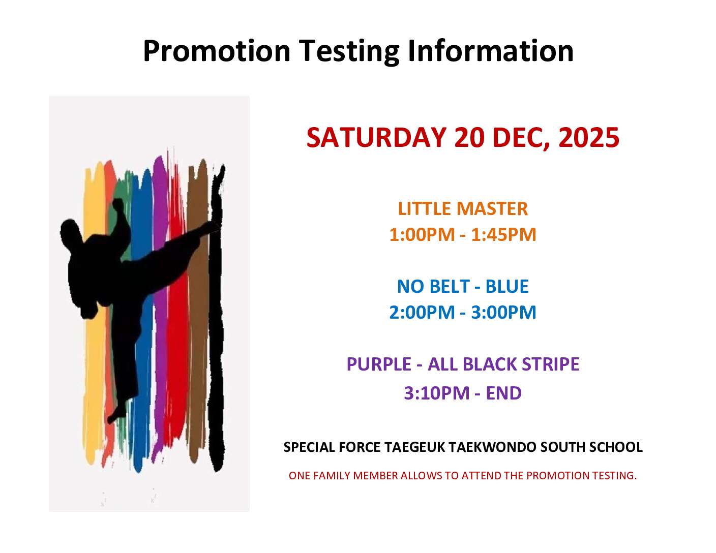 TESTING INFO(SOUTH SCHOOL)