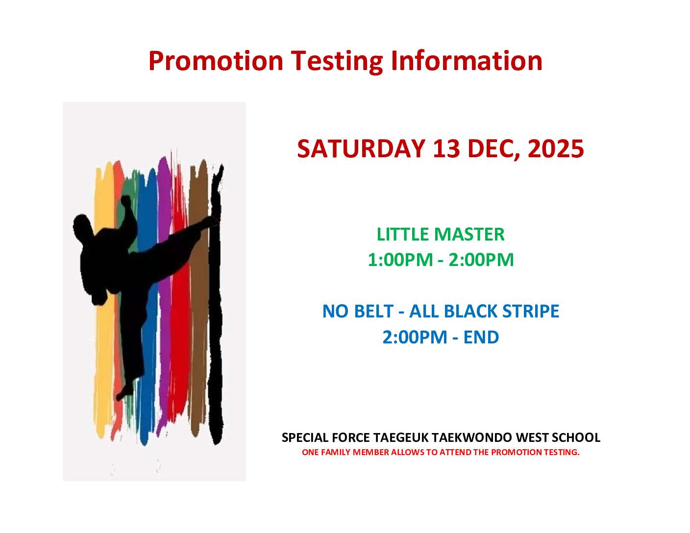 TESTING INFO(WEST SCHOOL)