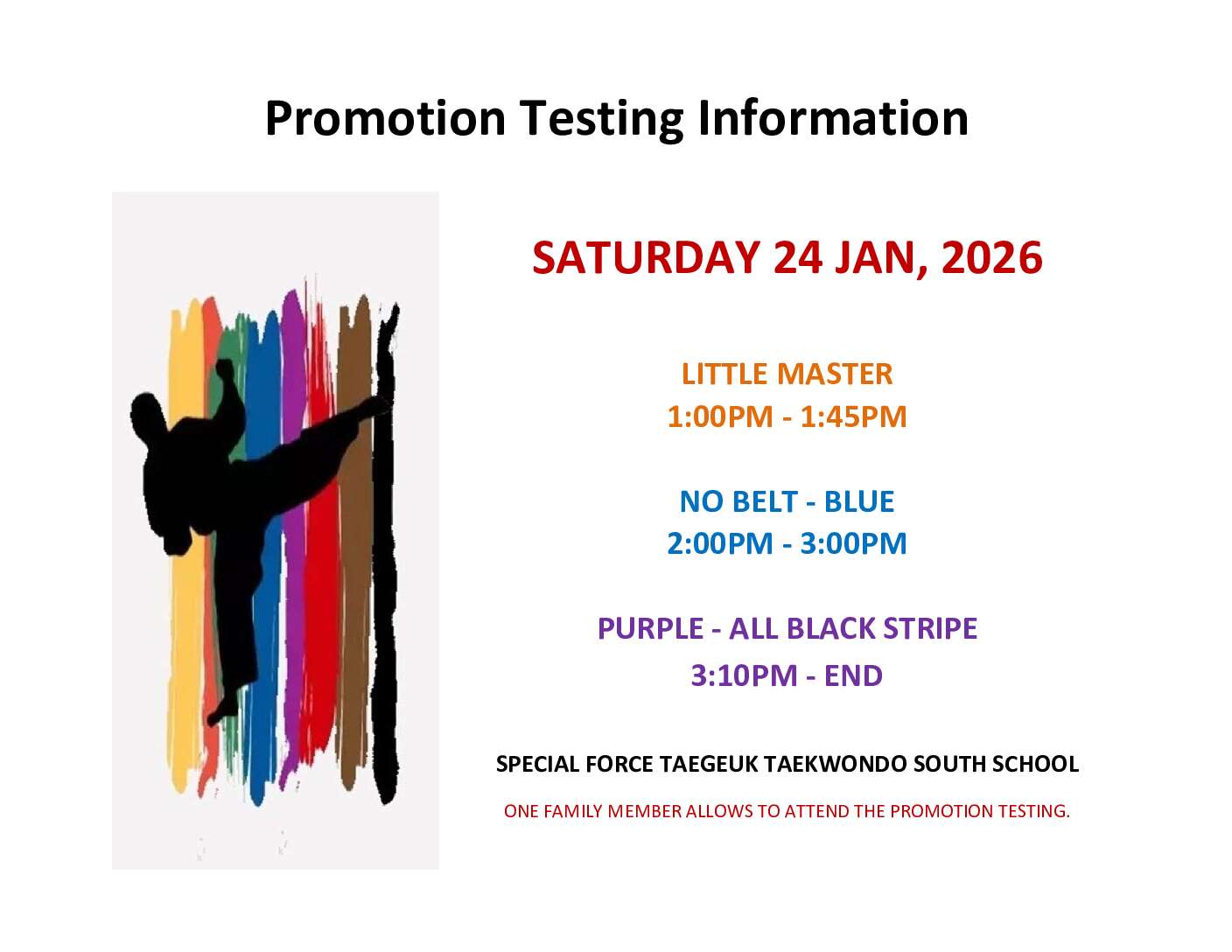 TESTING INFO(SOUTH SCHOOL)