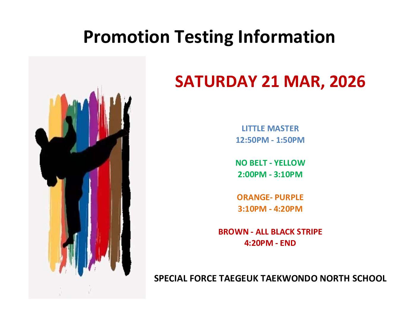 TESTING INFO(NORTH SCHOOL)