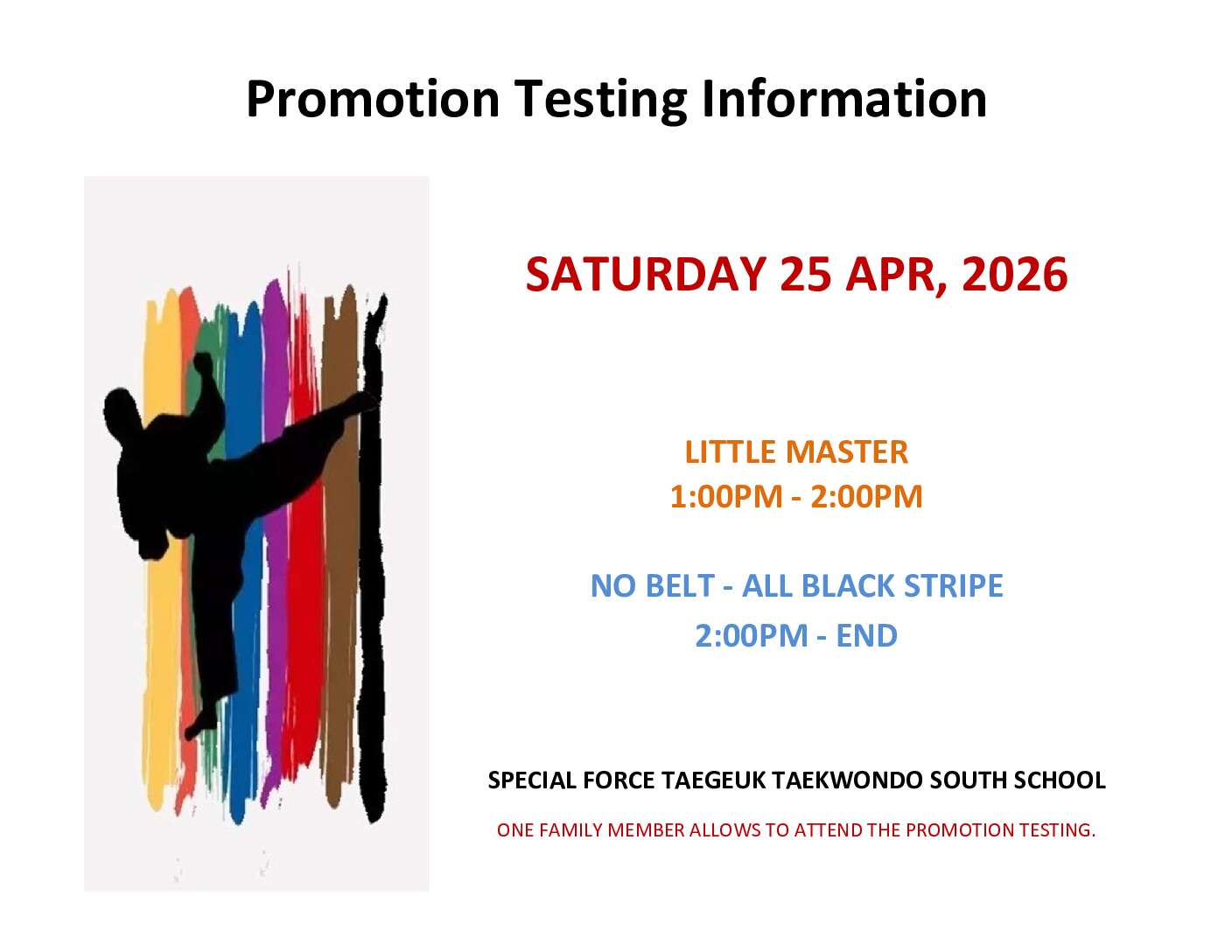 TESTING INFO(SOUTH SCHOOL)