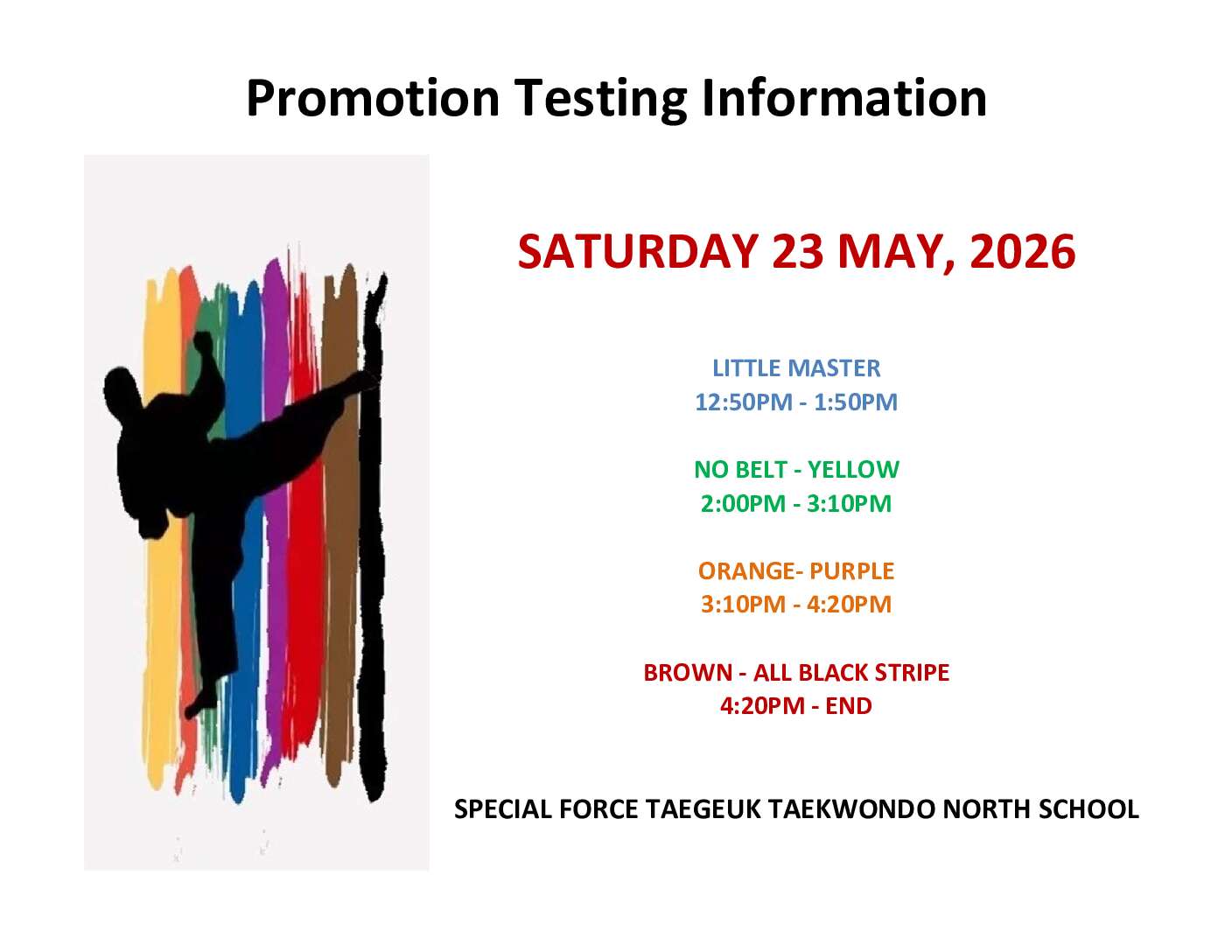TESTING INFO(NORTH SCHOOL)