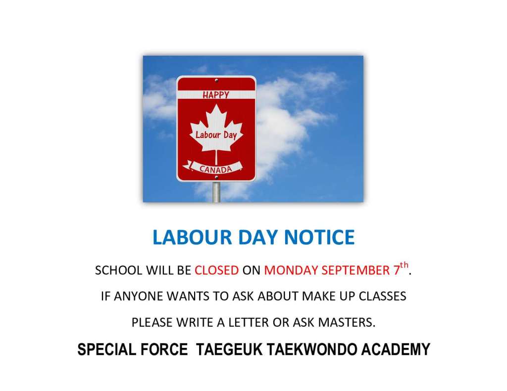 LABOUR DAY NOTICE